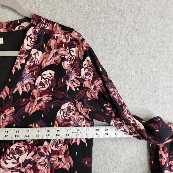 Garnet Hill Dress Womens 10 Purple Dropwaist Button Up Dark Romantic Moody - Picture 9 of 13